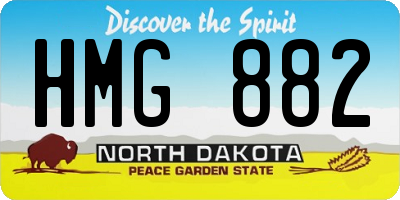 ND license plate HMG882