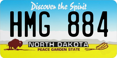 ND license plate HMG884