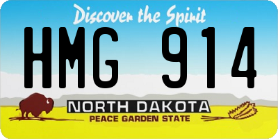 ND license plate HMG914