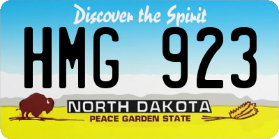 ND license plate HMG923