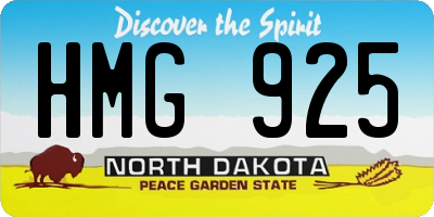 ND license plate HMG925