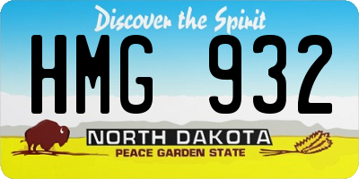 ND license plate HMG932