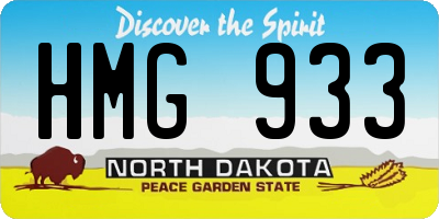 ND license plate HMG933