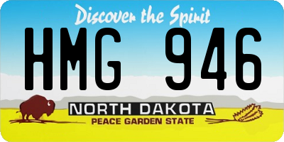 ND license plate HMG946