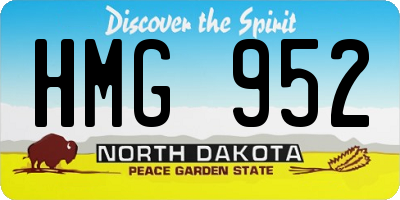 ND license plate HMG952