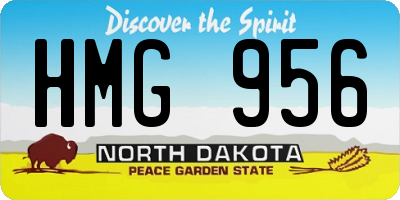 ND license plate HMG956