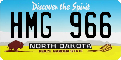 ND license plate HMG966