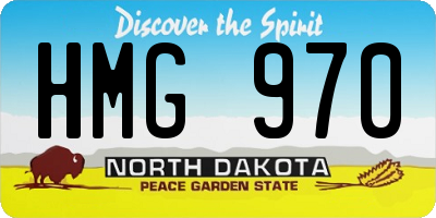 ND license plate HMG970