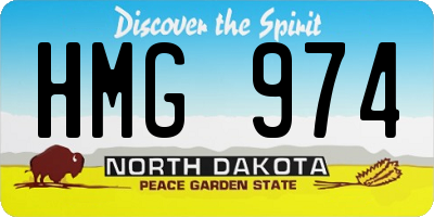 ND license plate HMG974