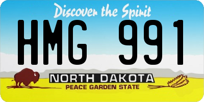 ND license plate HMG991