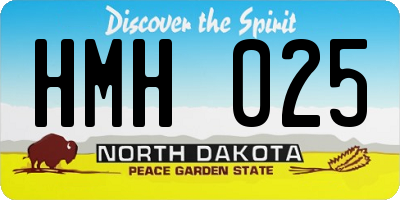 ND license plate HMH025