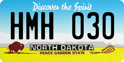 ND license plate HMH030