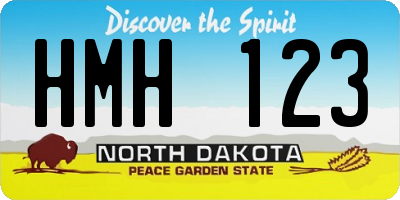 ND license plate HMH123