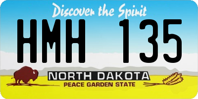 ND license plate HMH135