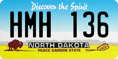 ND license plate HMH136