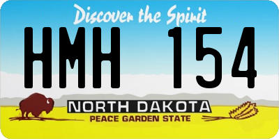 ND license plate HMH154