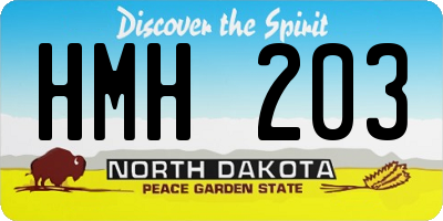 ND license plate HMH203