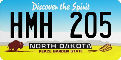 ND license plate HMH205