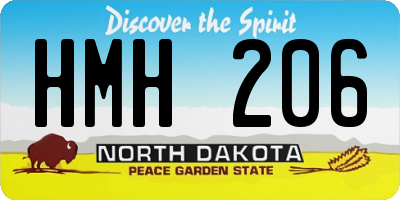 ND license plate HMH206