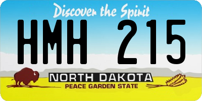 ND license plate HMH215