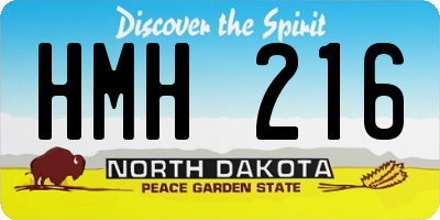 ND license plate HMH216