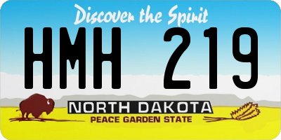 ND license plate HMH219