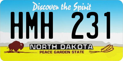 ND license plate HMH231