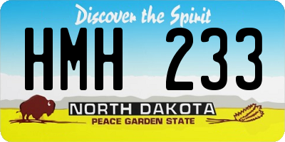 ND license plate HMH233