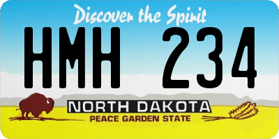 ND license plate HMH234