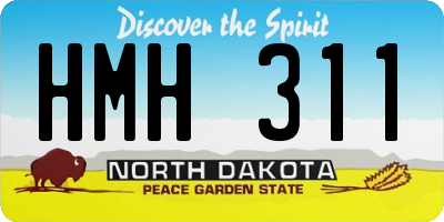 ND license plate HMH311