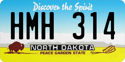 ND license plate HMH314