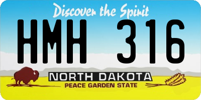 ND license plate HMH316