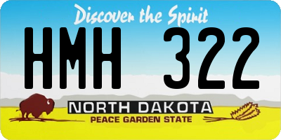 ND license plate HMH322