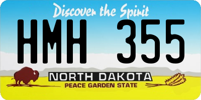 ND license plate HMH355