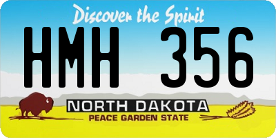 ND license plate HMH356