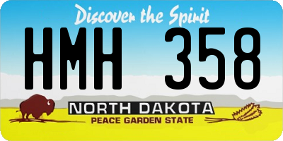 ND license plate HMH358