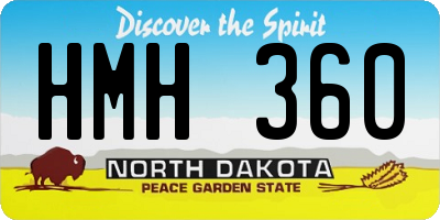 ND license plate HMH360