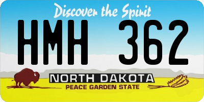 ND license plate HMH362