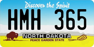 ND license plate HMH365