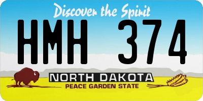 ND license plate HMH374