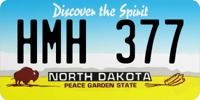 ND license plate HMH377