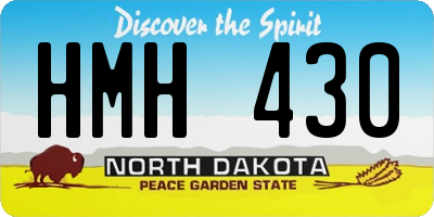 ND license plate HMH430