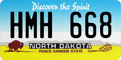 ND license plate HMH668