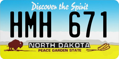 ND license plate HMH671