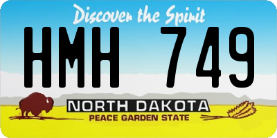 ND license plate HMH749