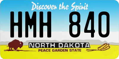 ND license plate HMH840