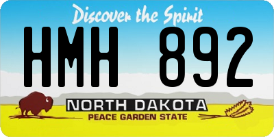ND license plate HMH892
