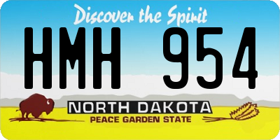 ND license plate HMH954