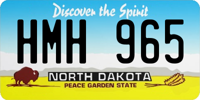 ND license plate HMH965
