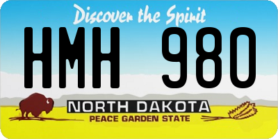 ND license plate HMH980